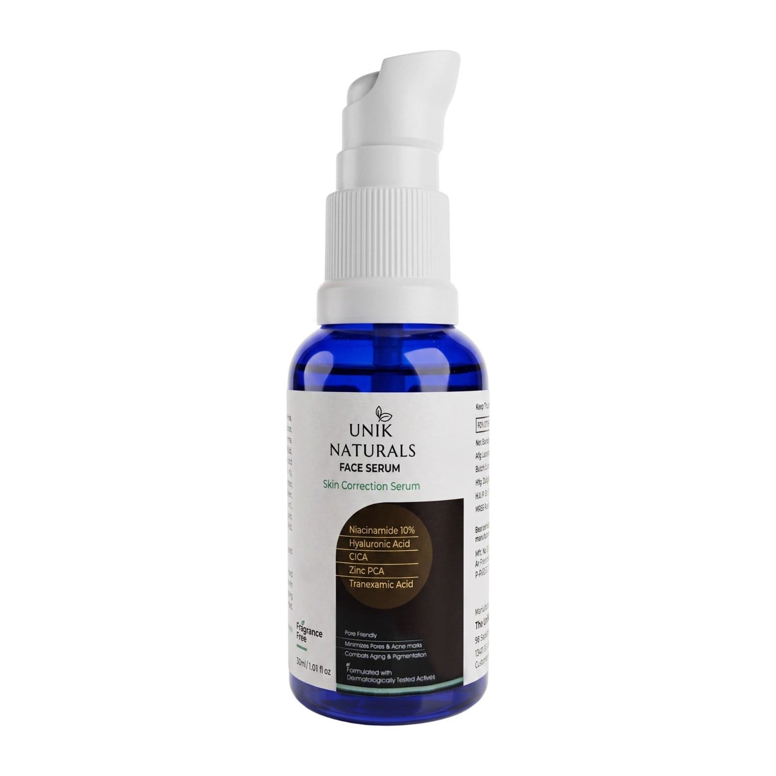 Unik Naturals Face Serum with Niacinamide 10%, Hyaluronic Acid, Tranexamic Acid, CICA & Zinc PCA